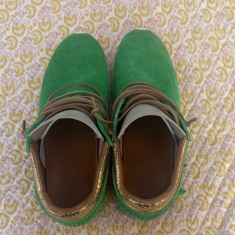 Green and Gold Women's Sneakers - Picture 4 of 5